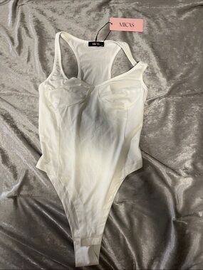 MICAS White Sculpting Racerback Bodysuit